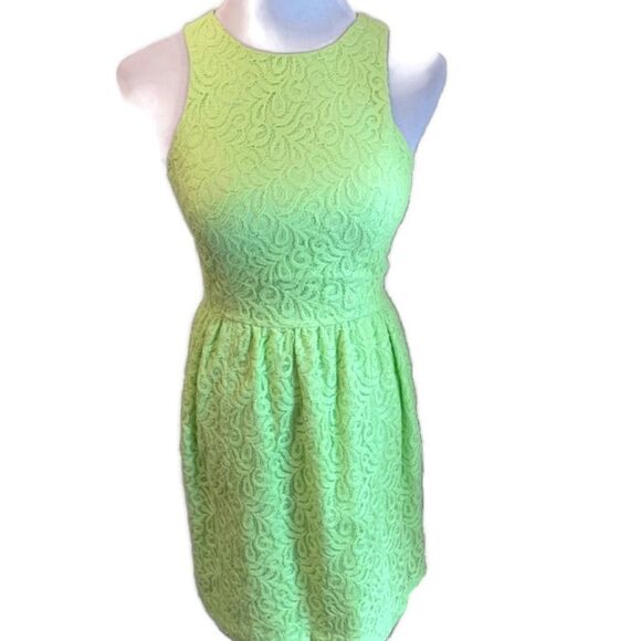 Cynthia Steffe Neon Lace Sleeveless Dress Sz 2 - Picture 2 of 7